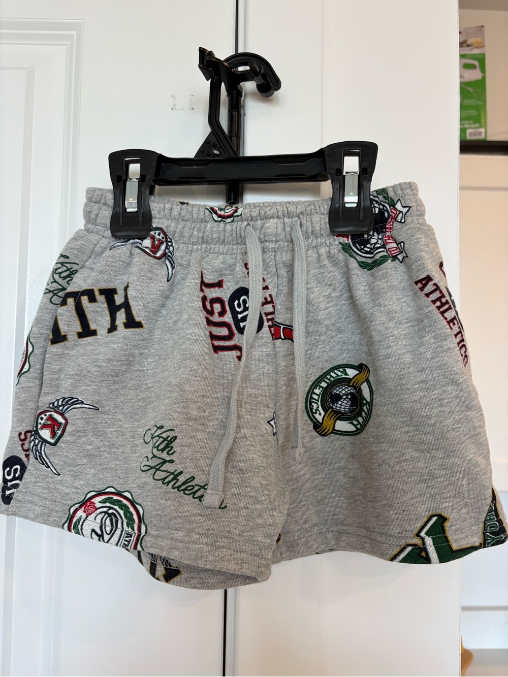 Kith Grey Logo Patch Print Kids Shorts